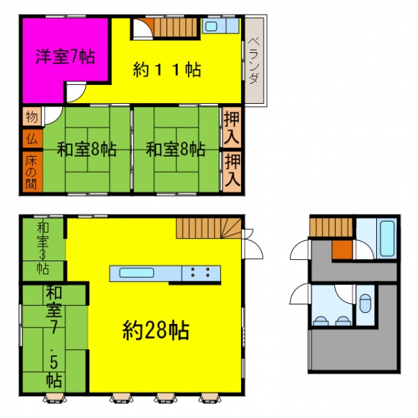 宍粟市波賀町上野 中古一戸建間取画像