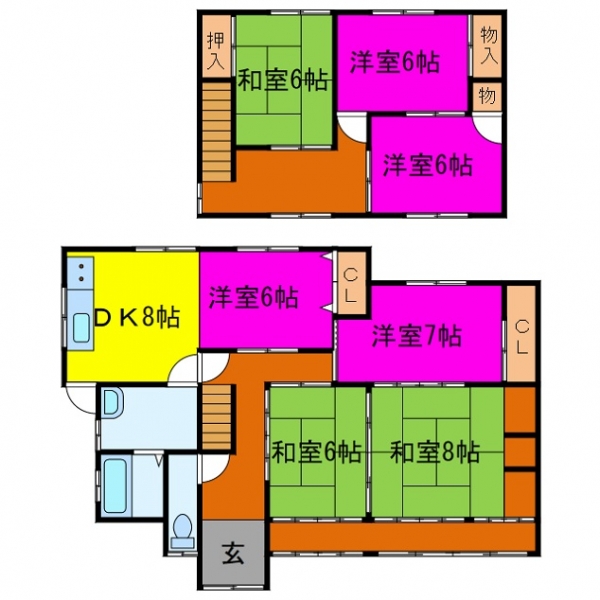 宍粟市一宮町河原田 中古一戸建間取画像