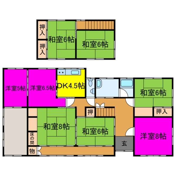 宍粟市山崎町鹿沢 中古一戸建間取画像