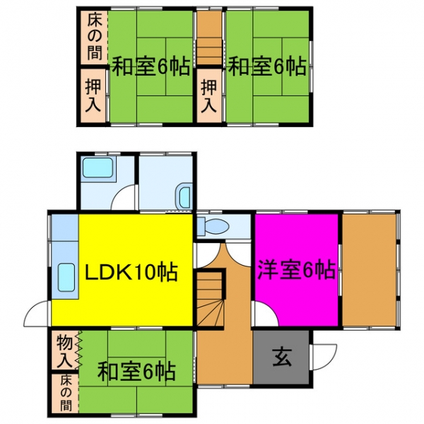 宍粟市山崎町下町 中古一戸建間取画像