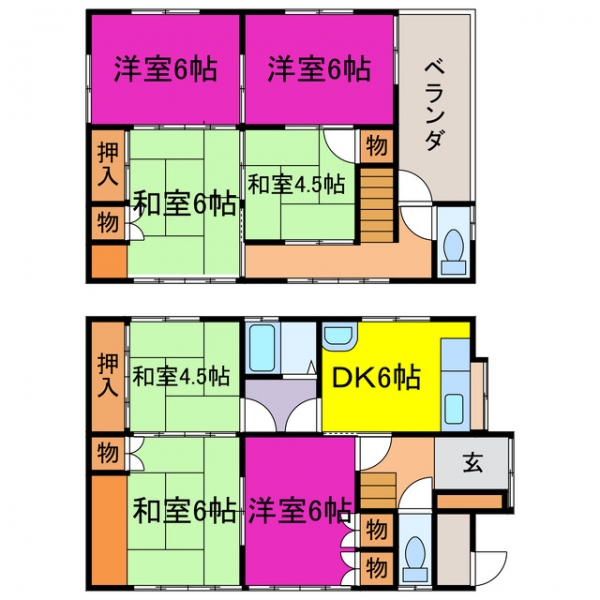 宍粟市山崎町鹿沢 中古一戸建間取画像