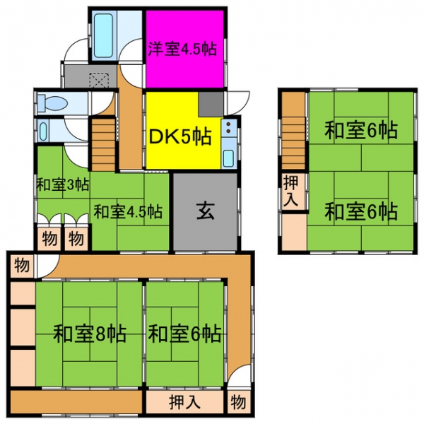 宍粟市波賀町皆木 中古一戸建間取画像