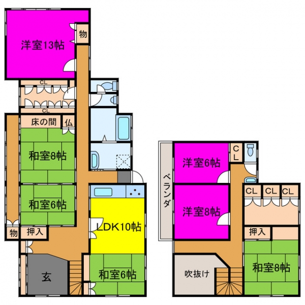 宍粟市一宮町安積 中古一戸建間取画像