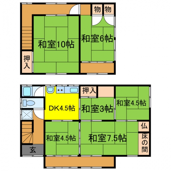 宍粟市山崎町庄能 中古一戸建間取画像