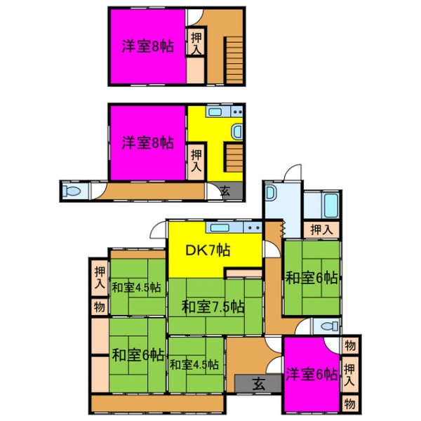 宍粟市山崎町岸田 中古一戸建間取画像