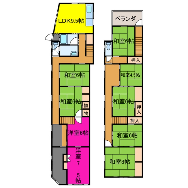 宍粟市千種町千草 中古一戸建間取画像