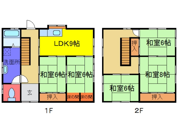 宍粟市山崎町中 中古一戸建間取画像