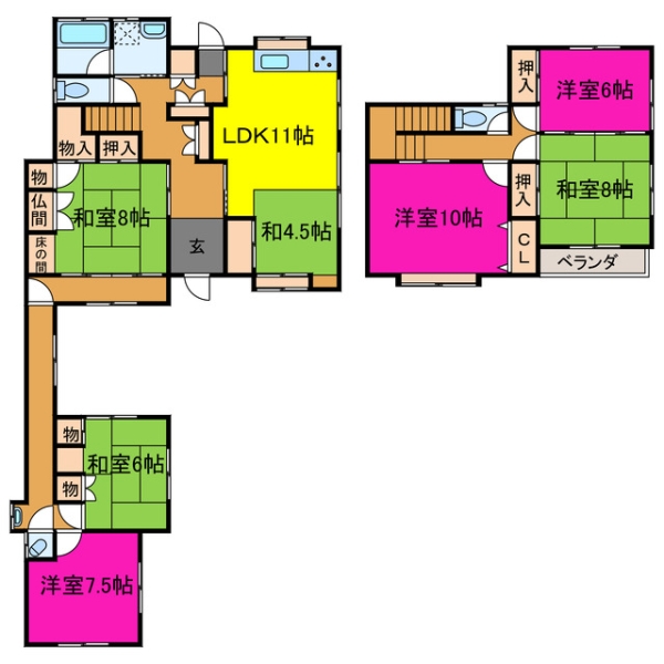 宍粟市山崎町加生 中古一戸建間取画像