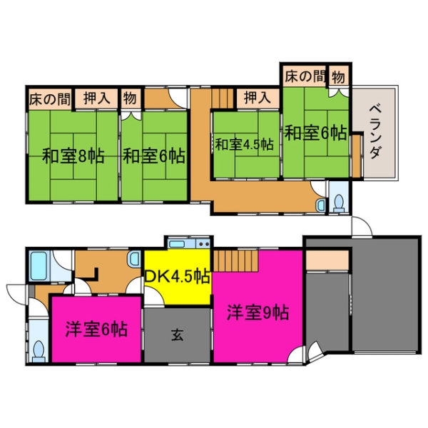 宍粟市山崎町山田 中古一戸建間取画像