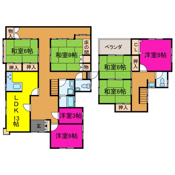 宍粟市山崎町五十波 中古一戸建間取画像