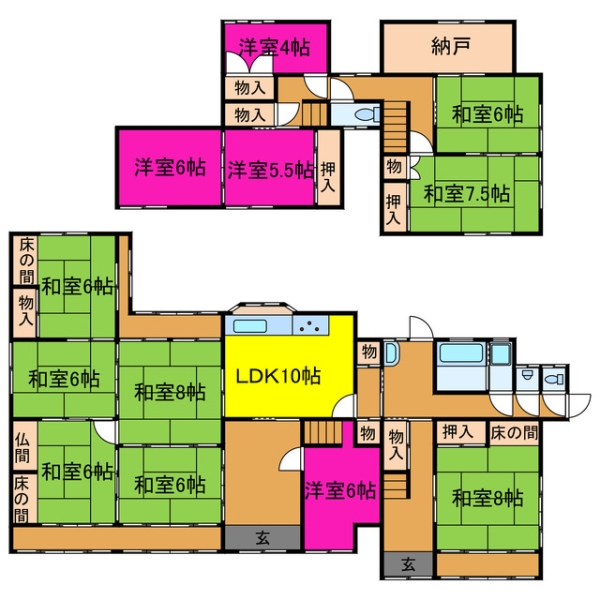 宍粟市一宮町安積 中古一戸建間取画像