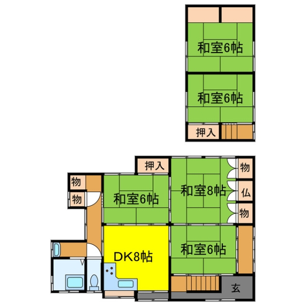 宍粟市一宮町東市場 中古一戸建間取画像