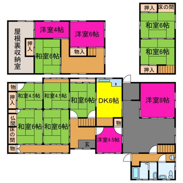 宍粟市一宮町安積 中古一戸建間取画像