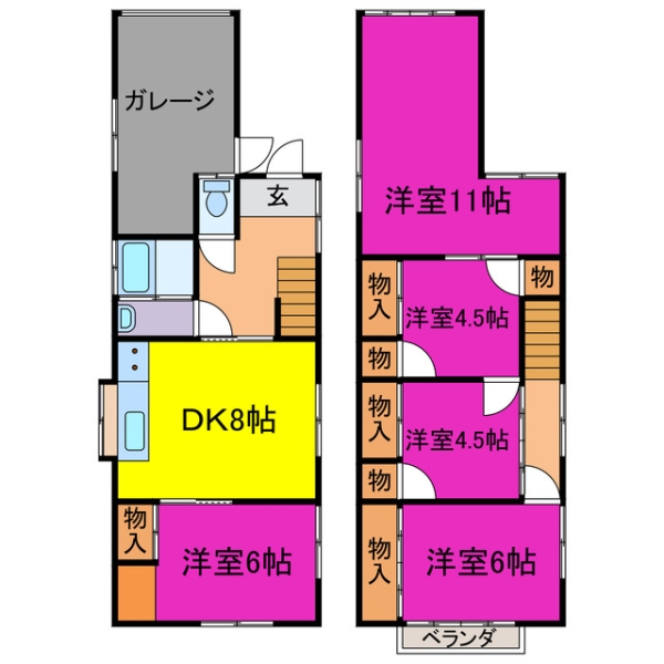 宍粟市山崎町庄能 中古一戸建間取画像
