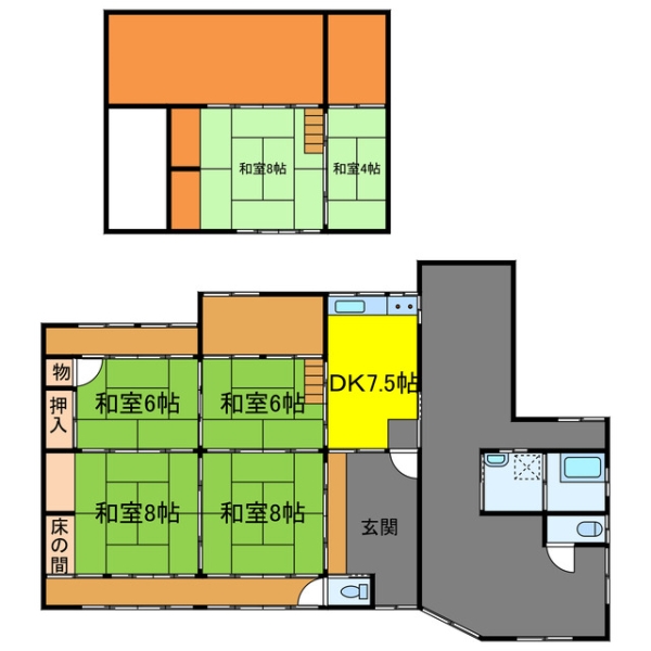 宍粟市山崎町塩田 中古一戸建間取画像