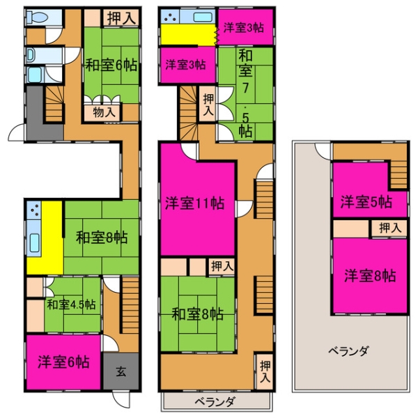 宍粟市山崎町山崎中古戸建|(宍粟市山崎町山崎)の中古一戸建間取画像