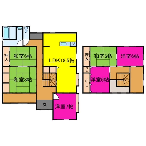 宍粟市山崎町上比地中古戸建|(宍粟市山崎町上比地)の中古一戸建間取画像