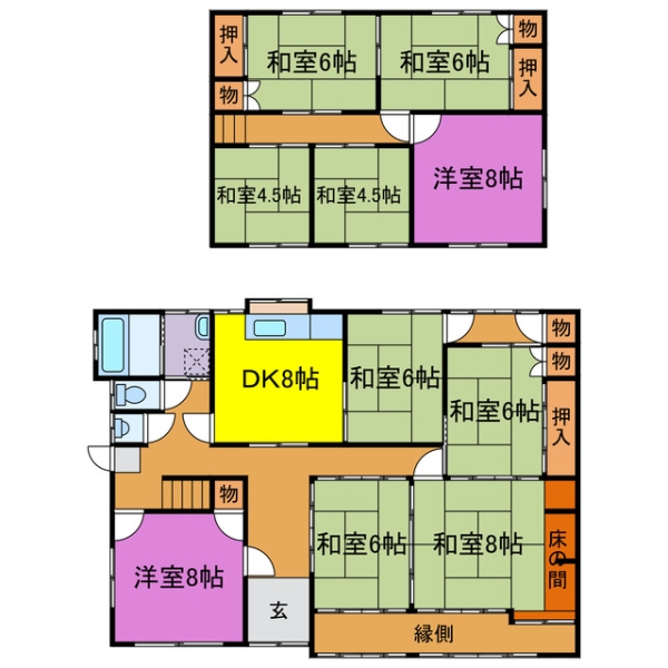 閏賀戸建|(宍粟市一宮町閏賀)の中古一戸建間取画像