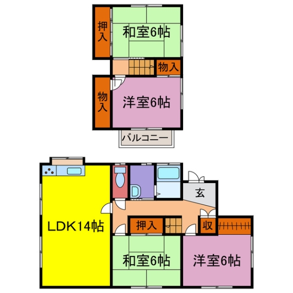 神崎郡福崎町南田原 中古一戸建間取画像